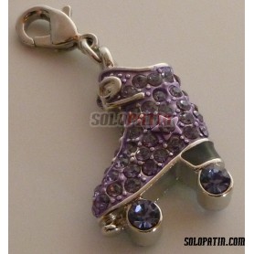 Roller Skate Pendant with Strass Amethyst