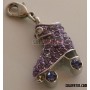 Pendentif Patin à Roulettes avec Strass Améthyste