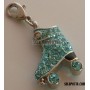 Roller Skate Pendant with Strass Sapphire Turquoise