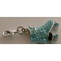 Roller Skate Pendant with Strass Sapphire Turquoise