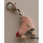 Roller Skate Pendant Enameled Pink
