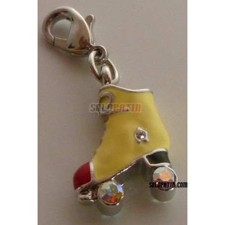 Roller Skate Pendant Enameled Yellow