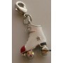 Pendentif Patin à Roulettes Émaillée Blanc