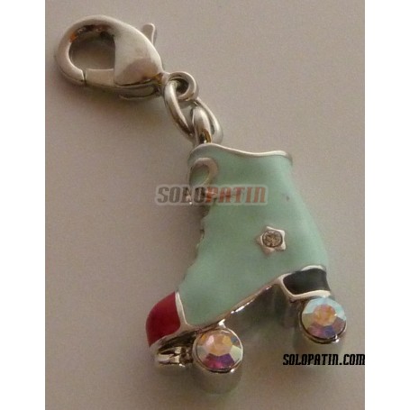 Pendentif Patin à Roulettes Émaillée Vert