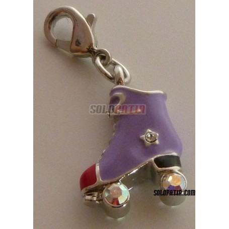 Pendentif Patin à Roulettes Émaillée Violet