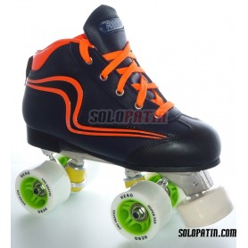Patins Complets Hockey CNC Skates + Reno Initation Bleu Marine Orange Fluo