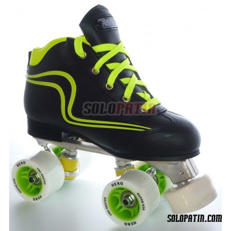 Hockey CNC Skates + Reno Initation Set Black - Yellow Fluor