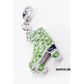 Roller Skate Pendant with Strass emerald green