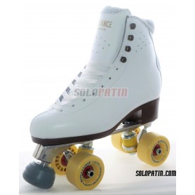 Rollkunstlauf Komplet Stiefel ADVANCE ELITE Gestelle Aluminium Rollen ROLL-LINE MAGNUM