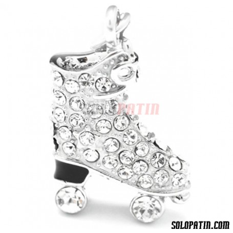 Roller Skate Pendant with Strass transparent Crystal