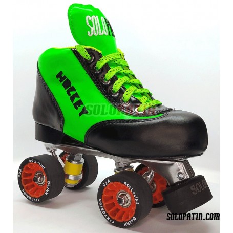 Conjunto Patines Hockey Solopatin BEST VERDE Aluminio ruedas ROLL LINE CENTURION