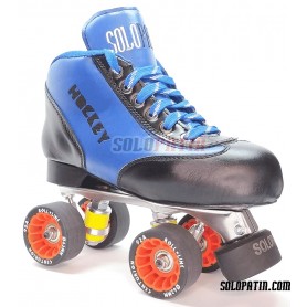 Conjunto Patines Hockey Solopatin BEST AZUL Aluminio ruedas ROLL LINE CENTURION