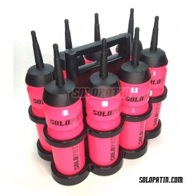 Portabottiglie con 8 bottiglie ROSA incluse