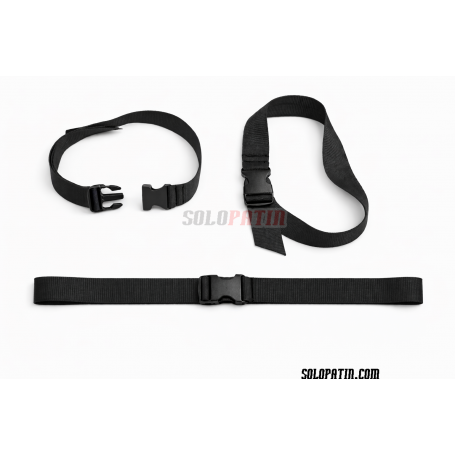 Set of 6 LEG straps for hockey goalkeepers BLACK 2,5cm x 80cm, click