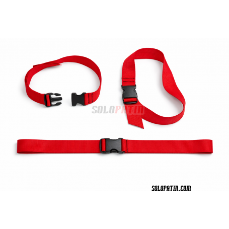 Set di 6 cinghie per le GAMBE per portieri da hockey ROSSO 4cm x 80cm click