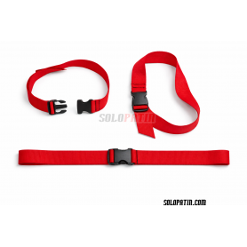 Juego 4 correas PIE portero hockey ROJO 2cm x 60cm click