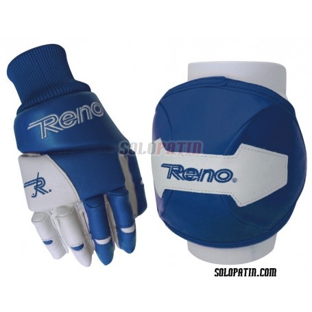 Pack Protections Reno Genouilleres Gants Bleu Blanc