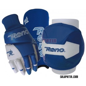 Protection Kit Reno Gloves Knee Pad Shin Pads Blue White NEW 2015