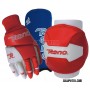 Protection Kit Reno Gloves Knee Pad Shin Pads Red White